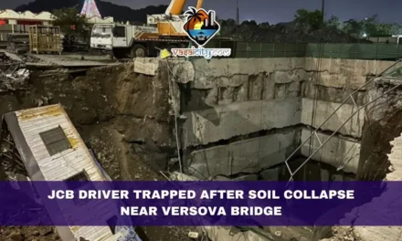 JCB Driver Trapped After Soil Collapse Near Versova Bridge