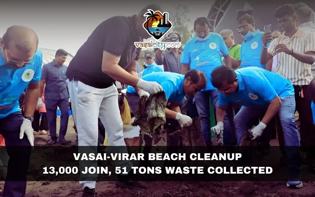 Vasai-Virar Beach Cleanup: 13,000 Join, 51 Tons Waste Collected